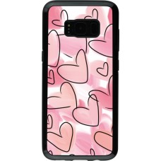 Coque Samsung Galaxy S8 - Hybrid Armor noir Easter 2023 pink hearts