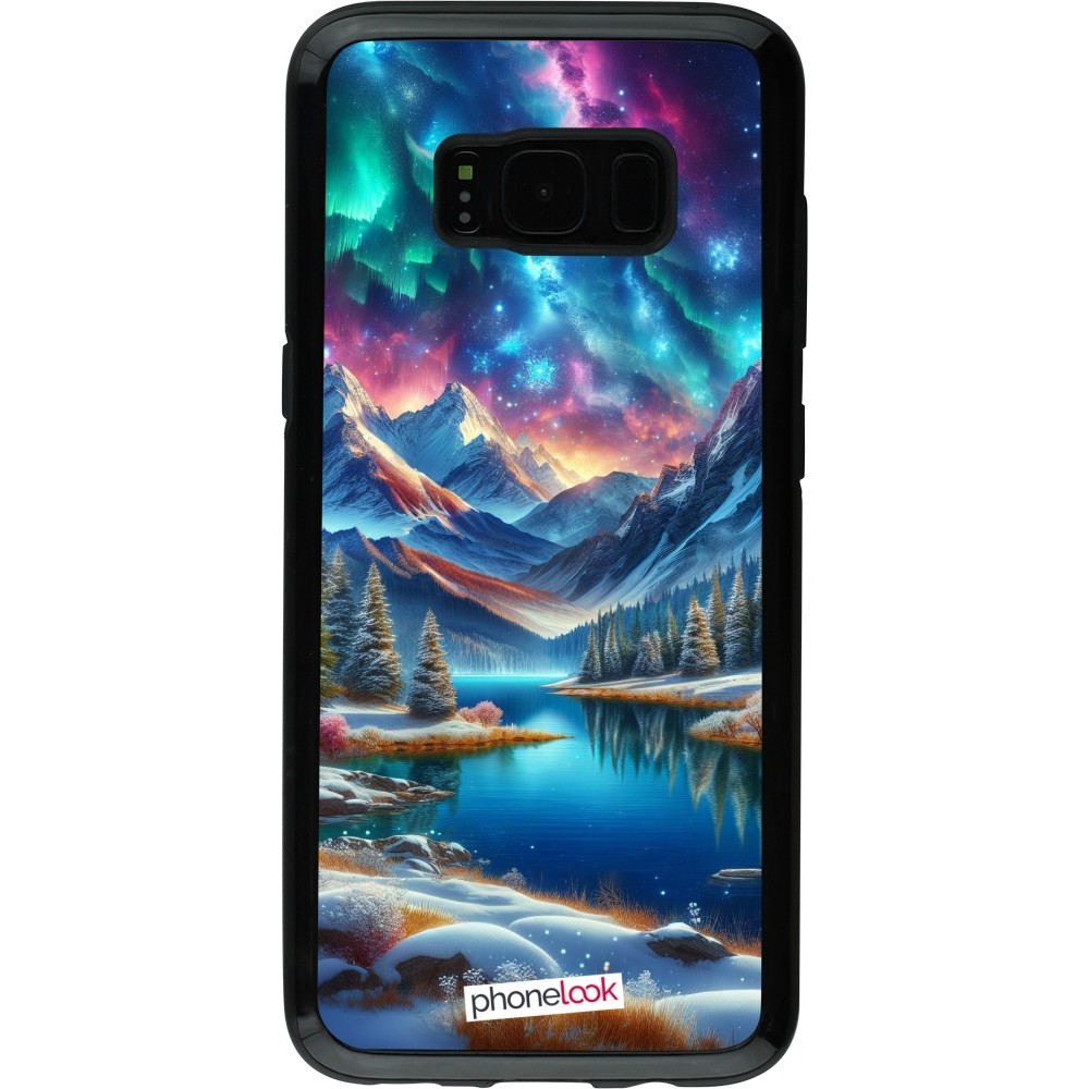 Coque Samsung Galaxy S8 - Hybrid Armor noir Fantasy Mountain Lake Sky Stars