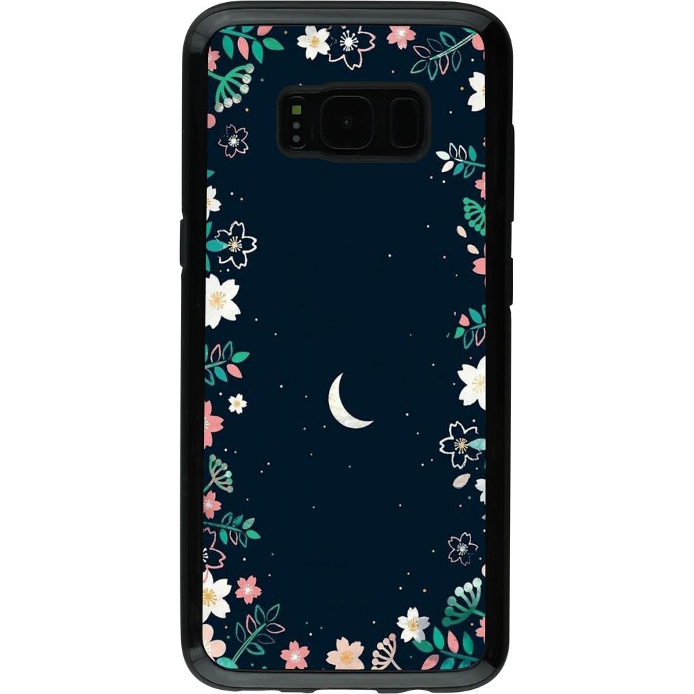 Coque Samsung Galaxy S8 - Hybrid Armor noir Flowers space