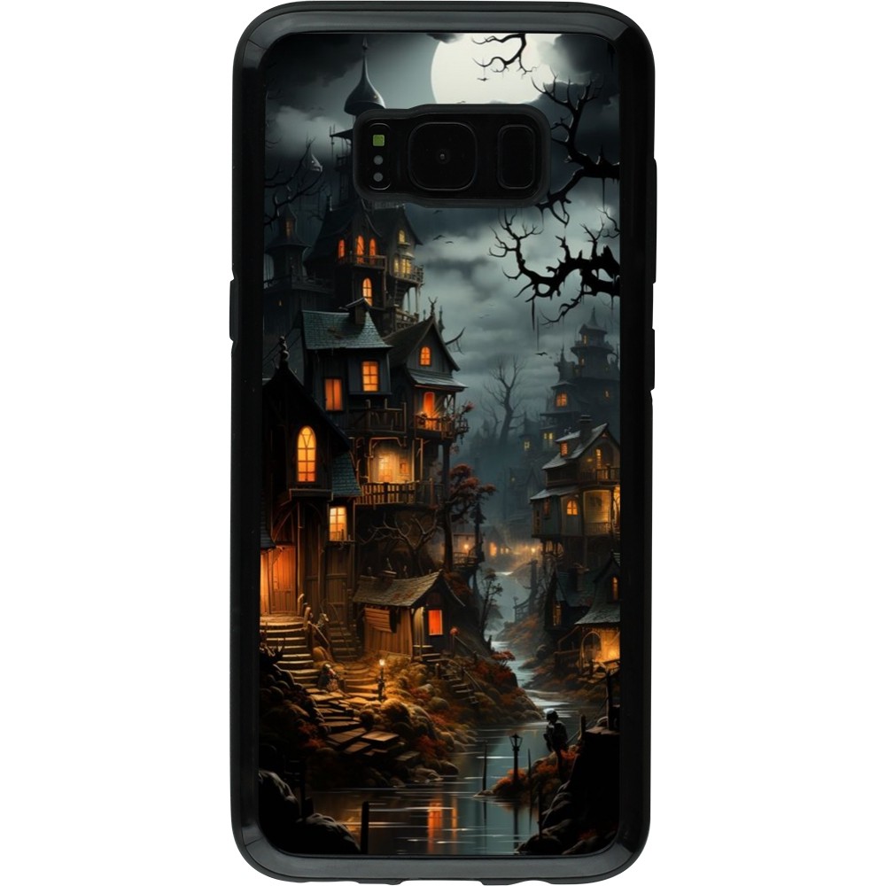 Coque Samsung Galaxy S8 - Hybrid Armor noir Halloween 2024 scary town