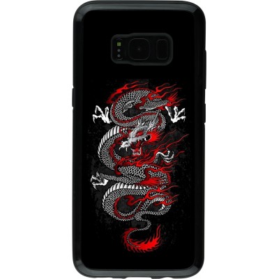 Coque Samsung Galaxy S8 - Hybrid Armor noir Japanese style Dragon Tattoo Red Black