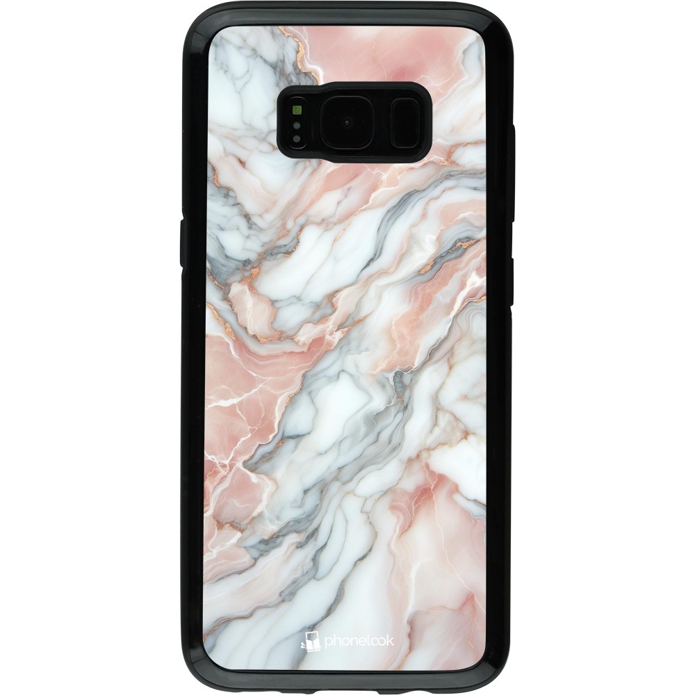 Coque Samsung Galaxy S8 - Hybrid Armor noir Marbre Rose Lumineux