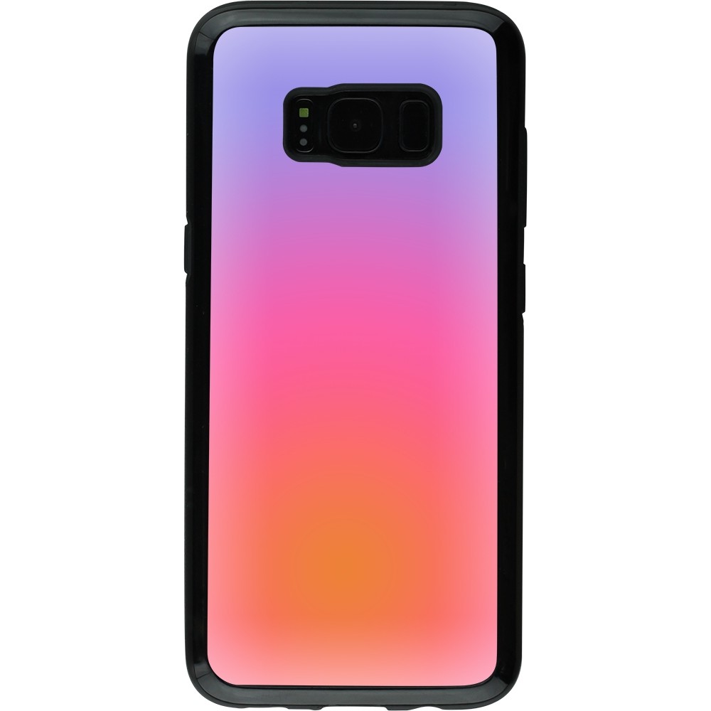 Coque Samsung Galaxy S8 - Hybrid Armor noir Orange Pink Blue Gradient