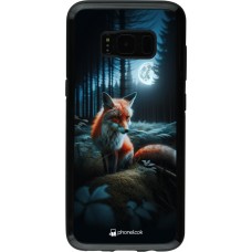 Coque Samsung Galaxy S8 - Hybrid Armor noir Renard lune forêt