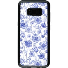 Coque Samsung Galaxy S8 - Hybrid Armor noir Spring 23 watercolor blue flowers