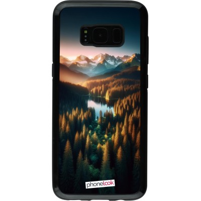 Coque Samsung Galaxy S8 - Hybrid Armor noir Sunset Forest Lake