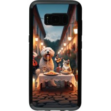 Coque Samsung Galaxy S8 - Hybrid Armor noir Valentine 2024 Dog & Cat Candlelight