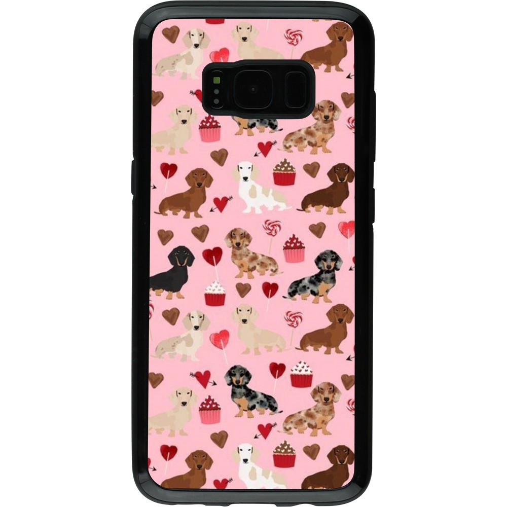 Coque Samsung Galaxy S8 - Hybrid Armor noir Valentine 2024 puppy love