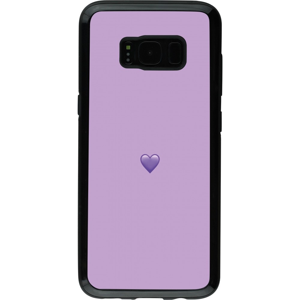 Coque Samsung Galaxy S8 - Hybrid Armor noir Valentine 2023 purpule single heart