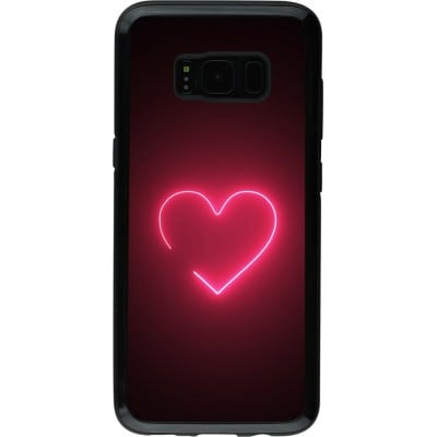 Coque Samsung Galaxy S8 - Hybrid Armor noir Valentine 2023 single neon heart