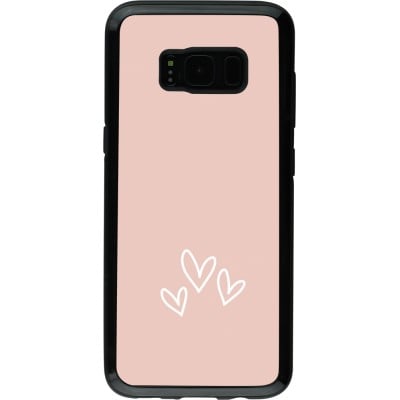 Coque Samsung Galaxy S8 - Hybrid Armor noir Valentine 2023 three minimalist hearts