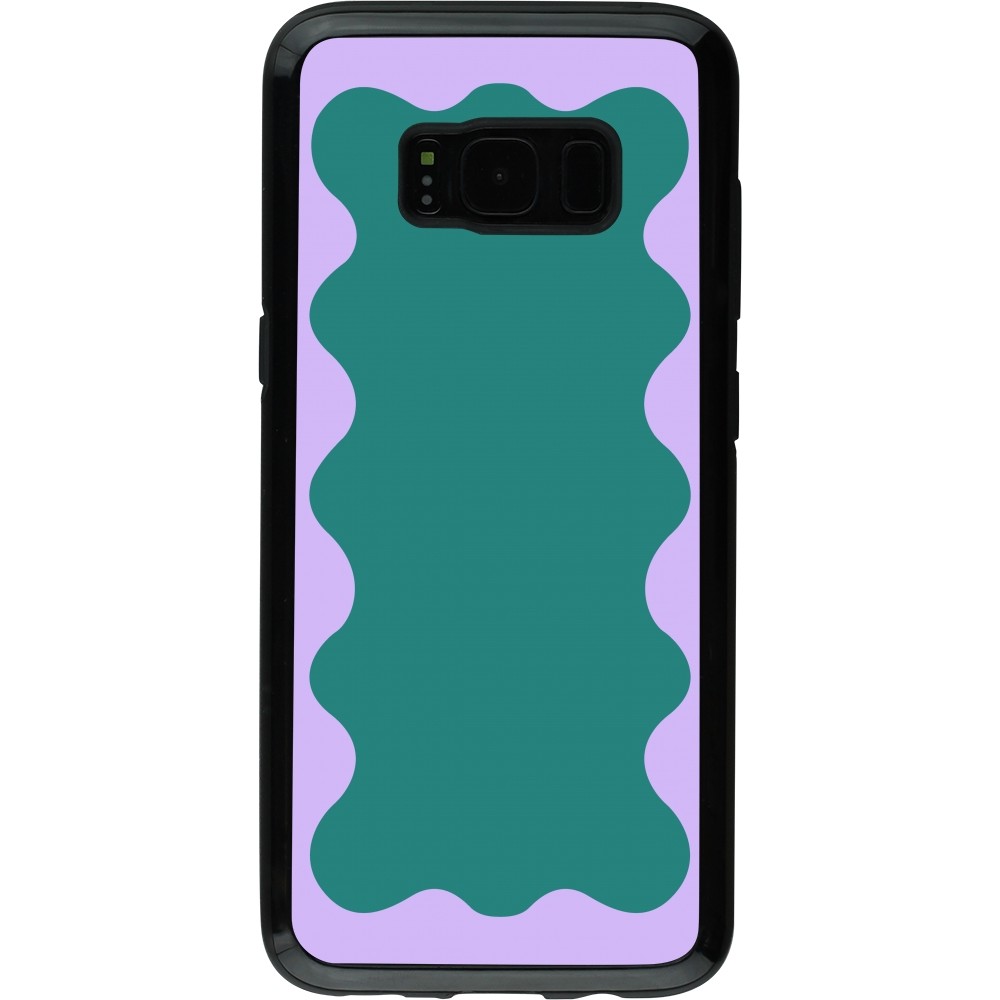 Coque Samsung Galaxy S8 - Hybrid Armor noir Wavy Rectangle Green Purple