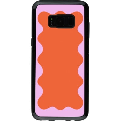 Coque Samsung Galaxy S8 - Hybrid Armor noir Wavy Rectangle Orange Pink