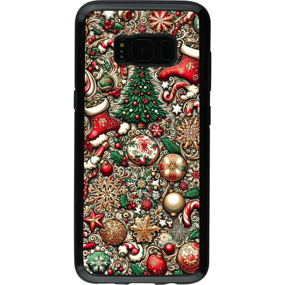 Coque Samsung Galaxy S8 - Hybrid Armor noir Noël 2023 micro pattern