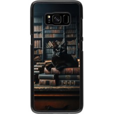 Samsung Galaxy S8 Case Hülle - Katze Bücher dunkel