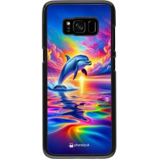 Samsung Galaxy S8 Case Hülle - Glücklicher Regenbogen-Delfin