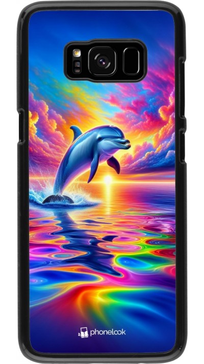 Coque Samsung Galaxy S8 - Dauphin arc-en-ciel heureux