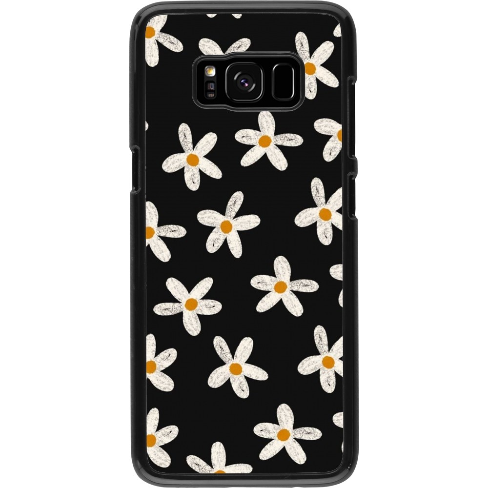 Samsung Galaxy S8 Case Hülle - Easter 2024 white on black flower