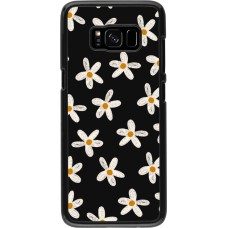 Samsung Galaxy S8 Case Hülle - Easter 2024 white on black flower