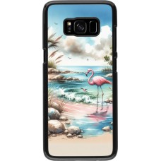 Coque Samsung Galaxy S8 - Flamant rose aquarelle