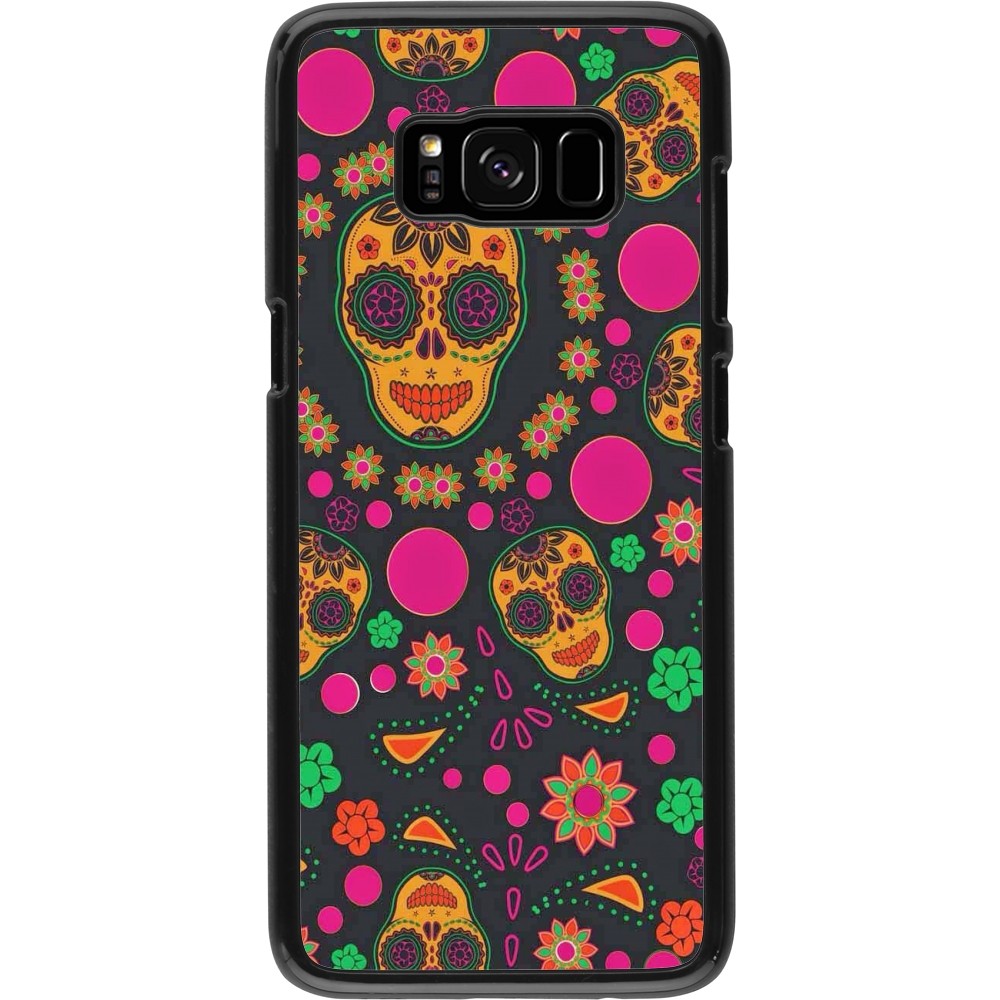 Samsung Galaxy S8 Case Hülle - Halloween 22 colorful mexican skulls