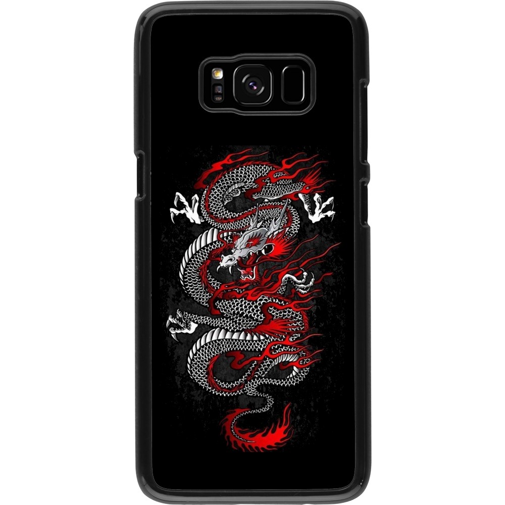 Coque Samsung Galaxy S8 - Japanese style Dragon Tattoo Red Black