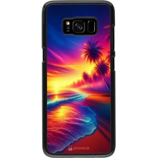 Coque Samsung Galaxy S8 - Plage coucher soleil flashy