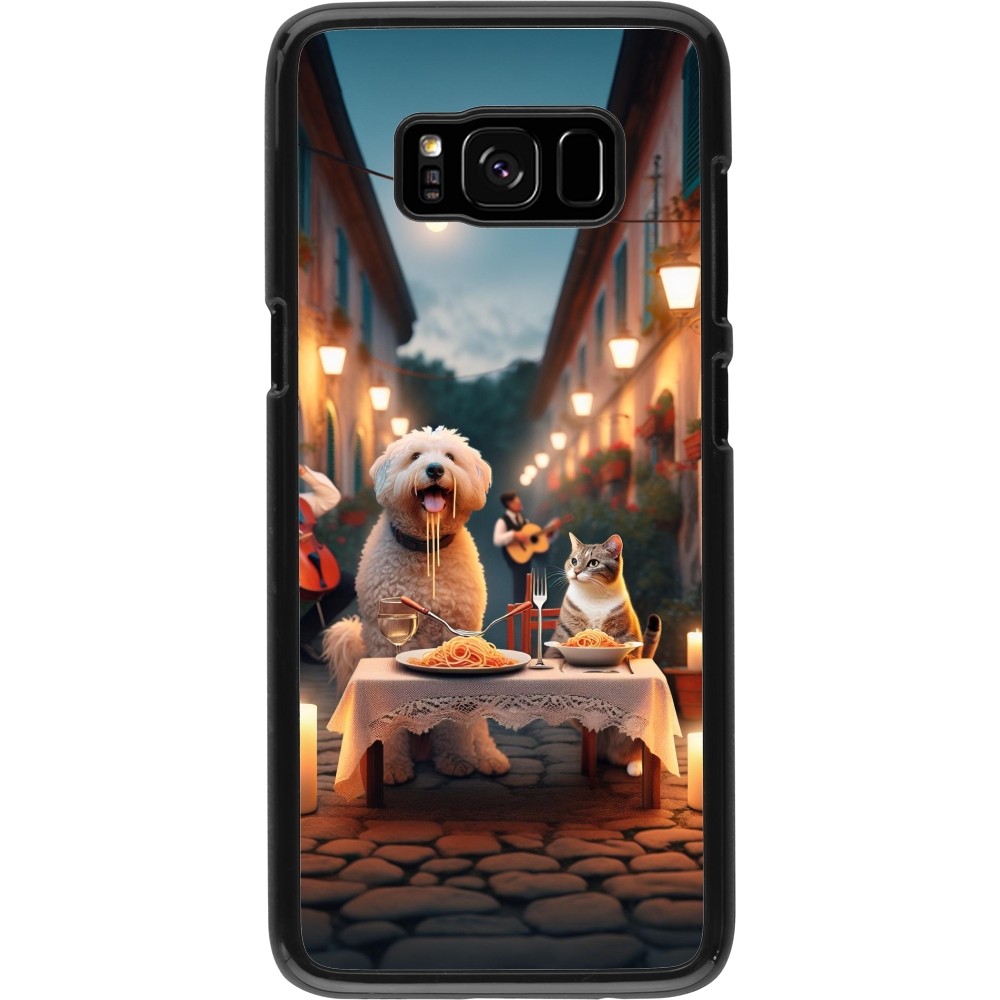 Coque Samsung Galaxy S8 - Valentine 2024 Dog & Cat Candlelight