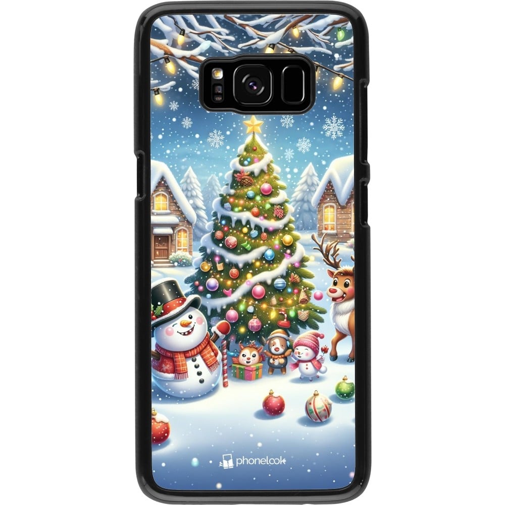 Coque Samsung Galaxy S8 - Noël 2023 bonhomme de neige et sapin