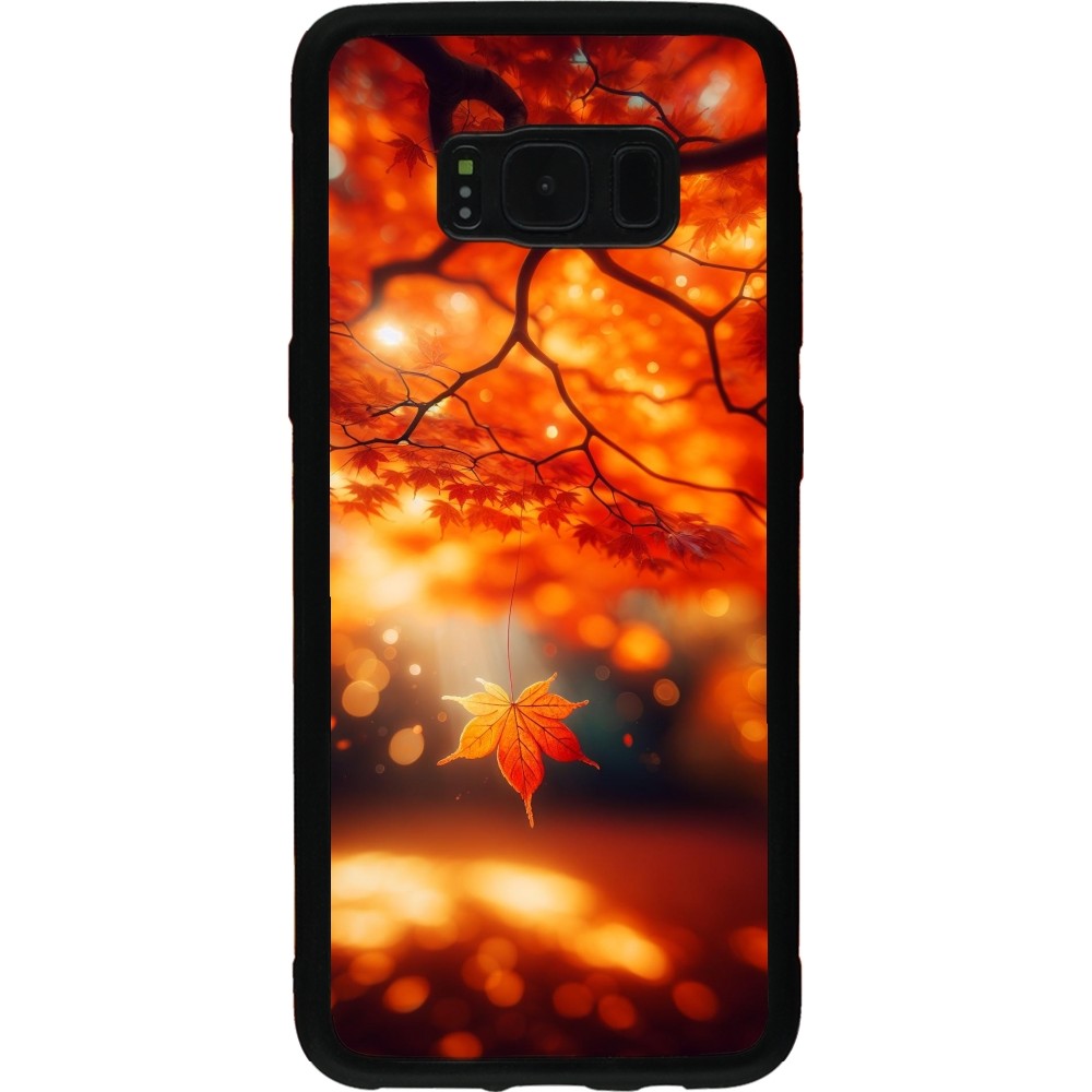 Coque Samsung Galaxy S8 - Silicone rigide noir Automne Magique Orange