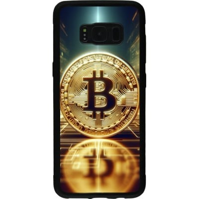 Coque Samsung Galaxy S8 - Silicone rigide noir Bitcoin Standing