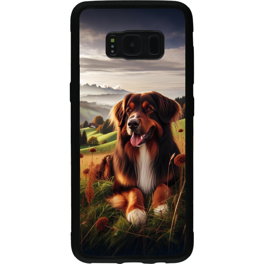 Coque Samsung Galaxy S8 - Silicone rigide noir Chien Campagne Suisse