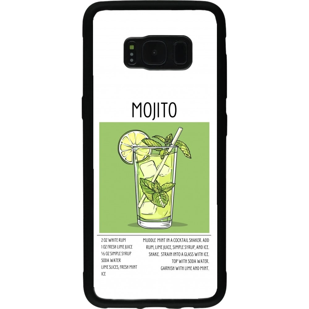 Coque Samsung Galaxy S8 - Silicone rigide noir Cocktail recette Mojito