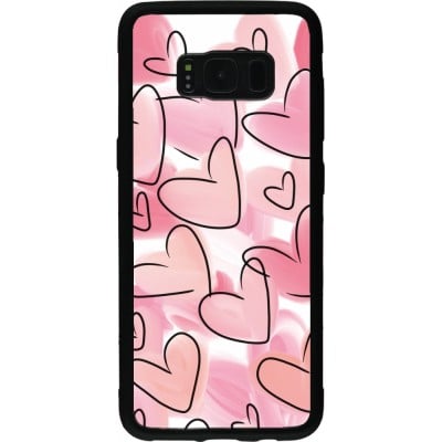 Coque Samsung Galaxy S8 - Silicone rigide noir Easter 2023 pink hearts