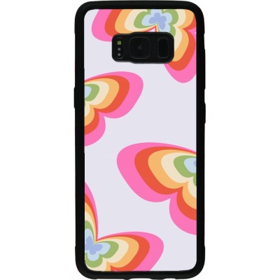 Coque Samsung Galaxy S8 - Silicone rigide noir Easter 2024 rainbow butterflies