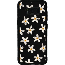 Coque Samsung Galaxy S8 - Silicone rigide noir Easter 2024 white on black flower