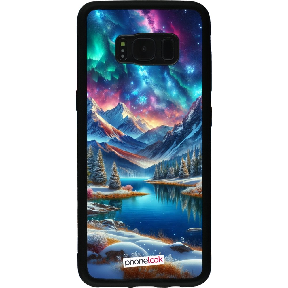 Coque Samsung Galaxy S8 - Silicone rigide noir Fantasy Mountain Lake Sky Stars