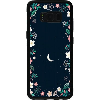 Coque Samsung Galaxy S8 - Silicone rigide noir Flowers space