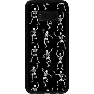 Coque Samsung Galaxy S8 - Silicone rigide noir Halloween 2024 dancing skeleton