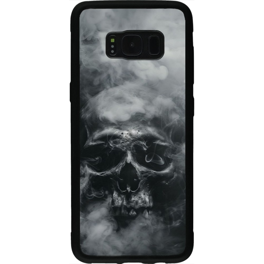 Coque Samsung Galaxy S8 - Silicone rigide noir Halloween 2024 smoky skull