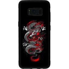 Coque Samsung Galaxy S8 - Silicone rigide noir Japanese style Dragon Tattoo Red Black