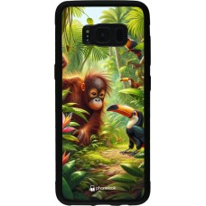 Coque Samsung Galaxy S8 - Silicone rigide noir Jungle Tropicale Tayrona