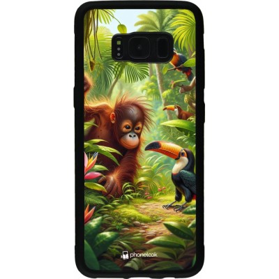 Coque Samsung Galaxy S8 - Silicone rigide noir Jungle Tropicale Tayrona