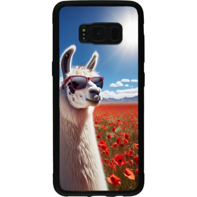 Coque Samsung Galaxy S8 - Silicone rigide noir Lama Chic en Coquelicot