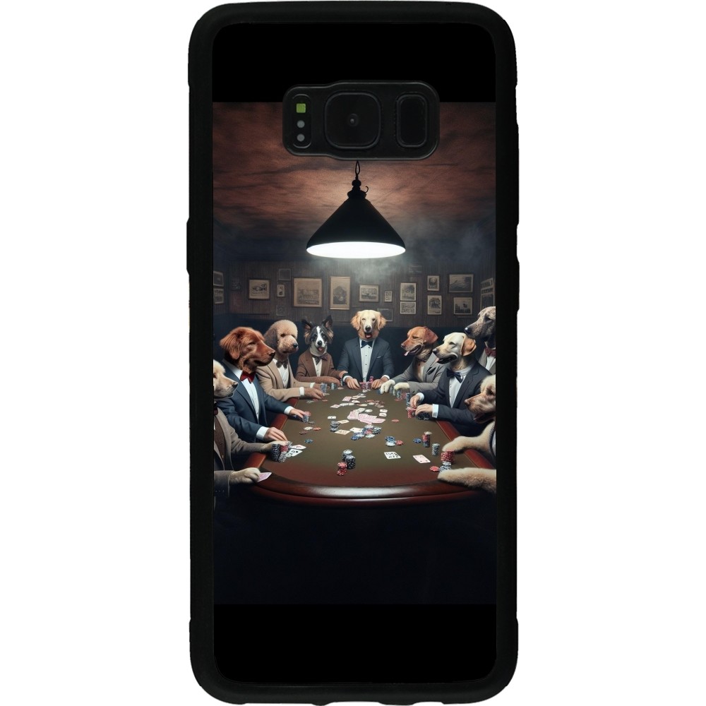 Coque Samsung Galaxy S8 - Silicone rigide noir Les pokerdogs