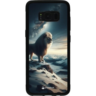 Coque Samsung Galaxy S8 - Silicone rigide noir Le lion blanc