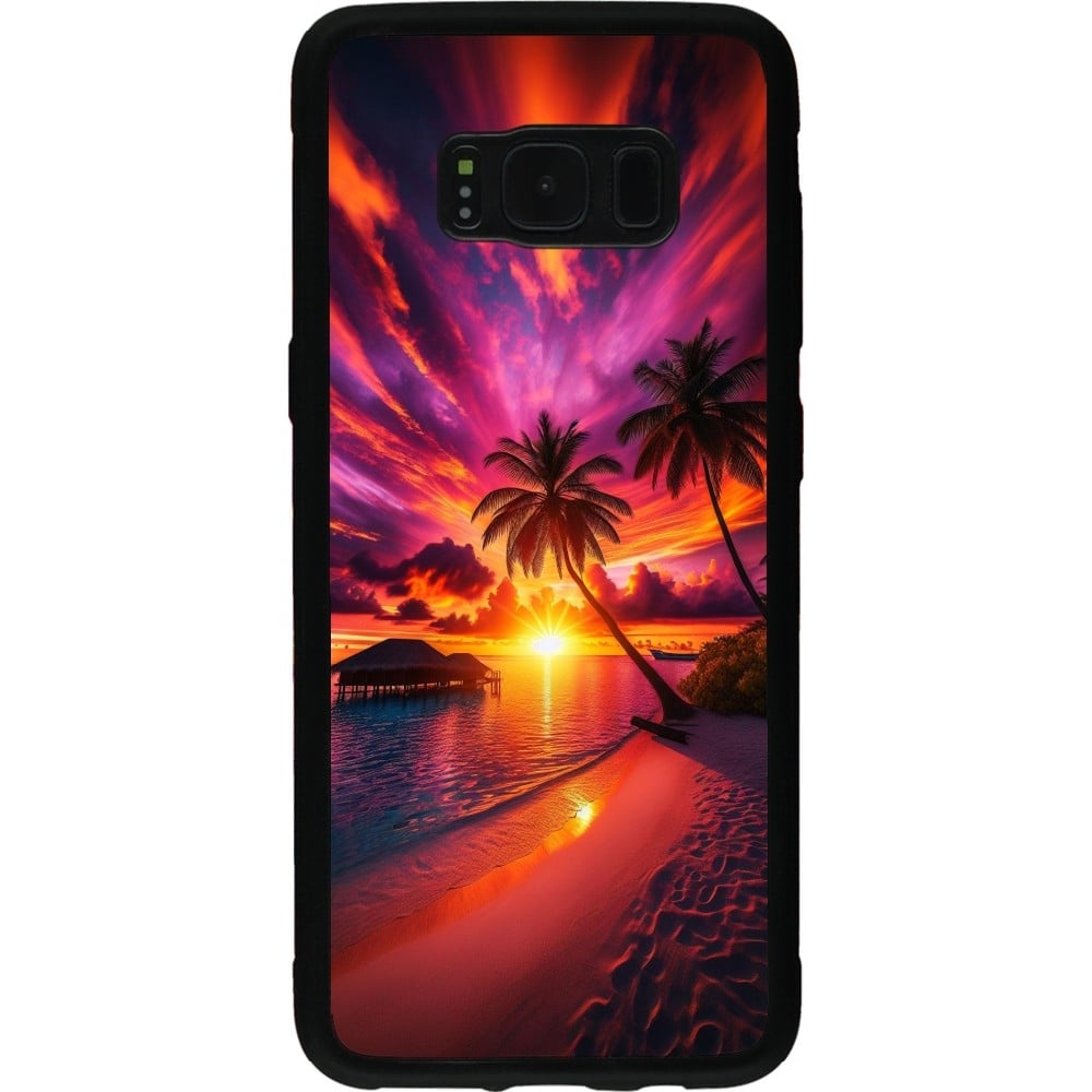 Coque Samsung Galaxy S8 - Silicone rigide noir Maldives Dusk Bliss