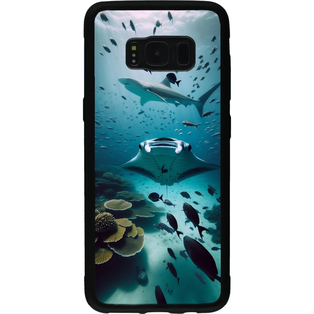 Coque Samsung Galaxy S8 - Silicone rigide noir Manta Lagon Nettoyage