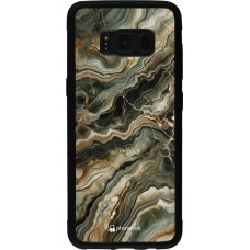 Coque Samsung Galaxy S8 - Silicone rigide noir Marbre Olive