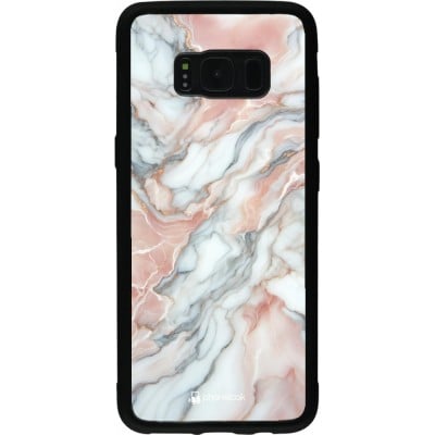 Coque Samsung Galaxy S8 - Silicone rigide noir Marbre Rose Lumineux